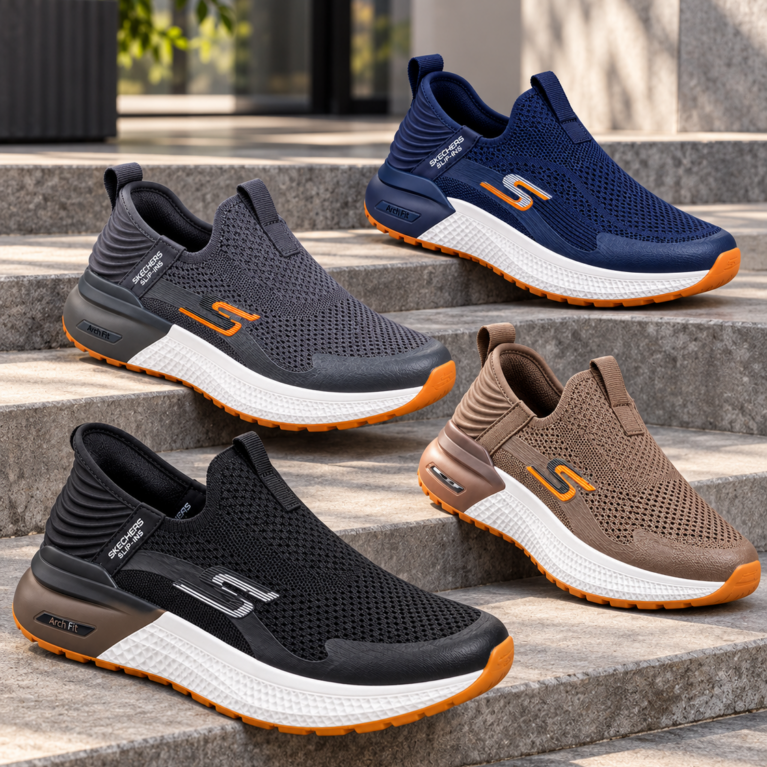 Men's Slip-On Sneakers – Easy Wear Knit Athletic Shoes